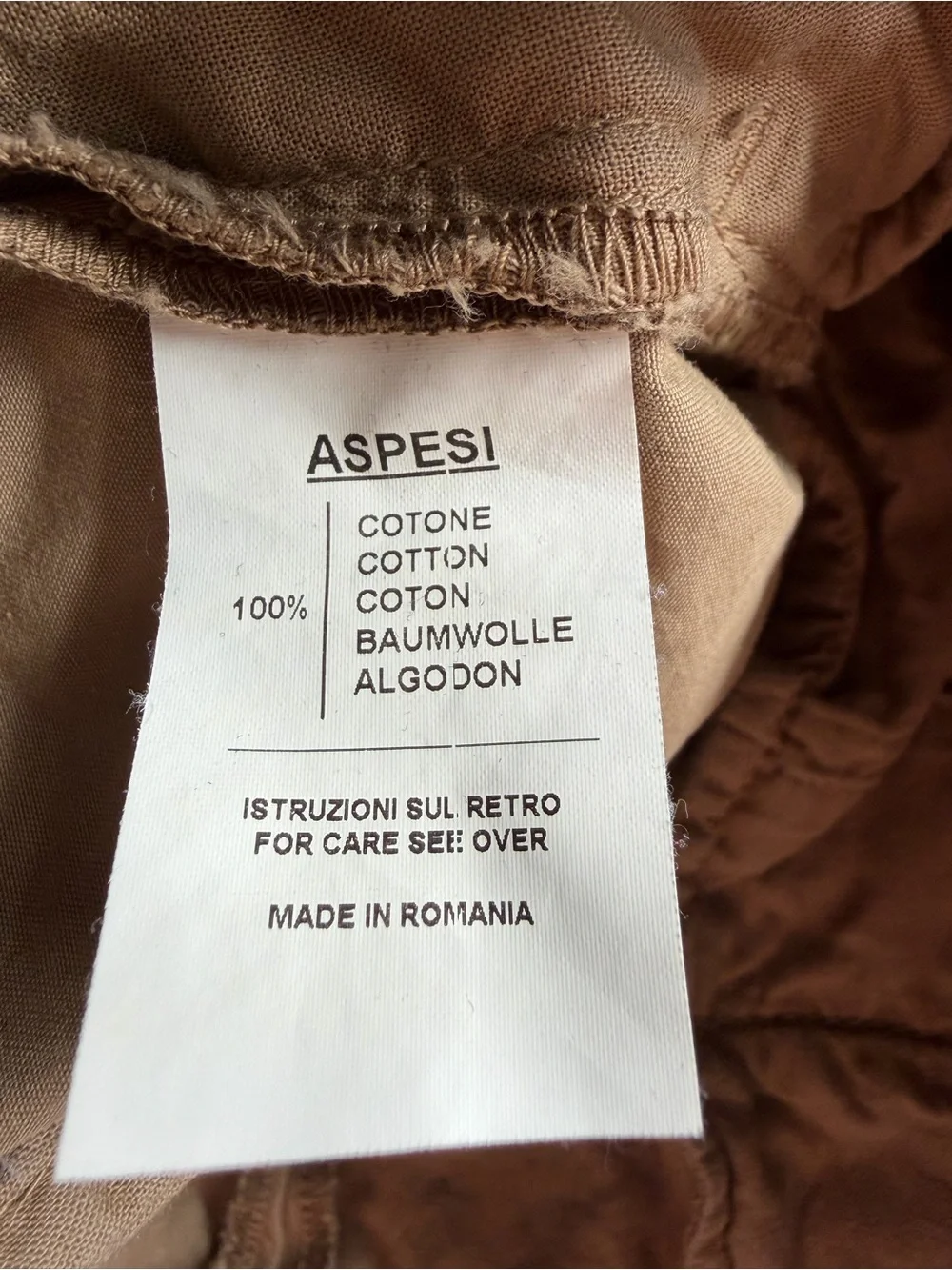 Aspesi Casual Khaki Chino Trousers Size 32